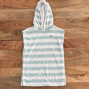 Little Co Striped Hooded Towel Poncho Swim Coverup